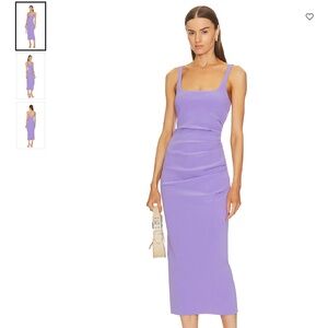 Karina Tuck Midi Dress in Grape